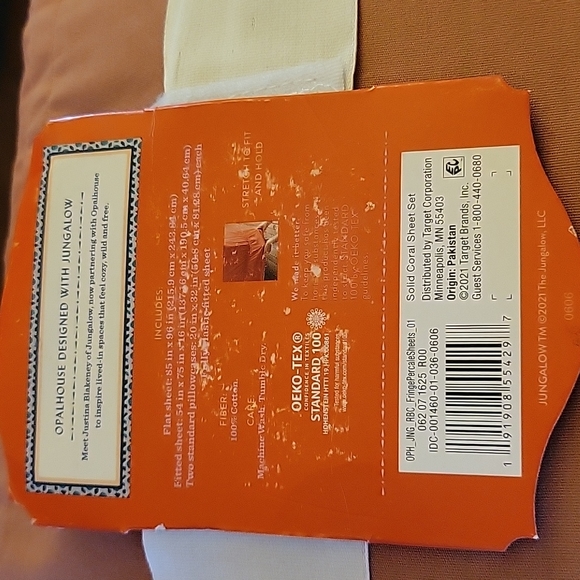 Opalhouse Jungalow solid coral Full percale fringe hem SheetSet 100% Cotton New… - Picture 7 of 7